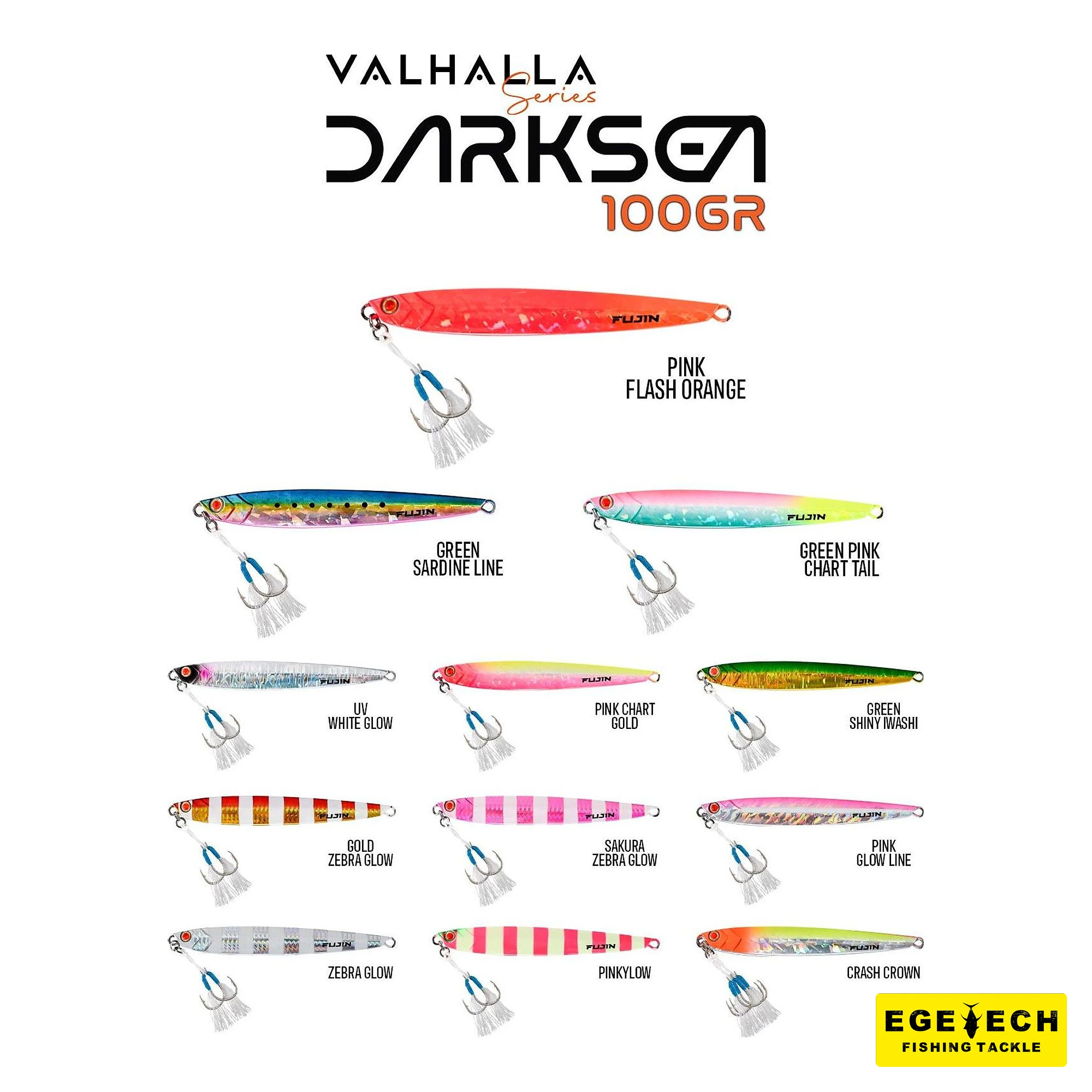 Fujin Valhalla Darksea 100gr metal jig yem UV Glow