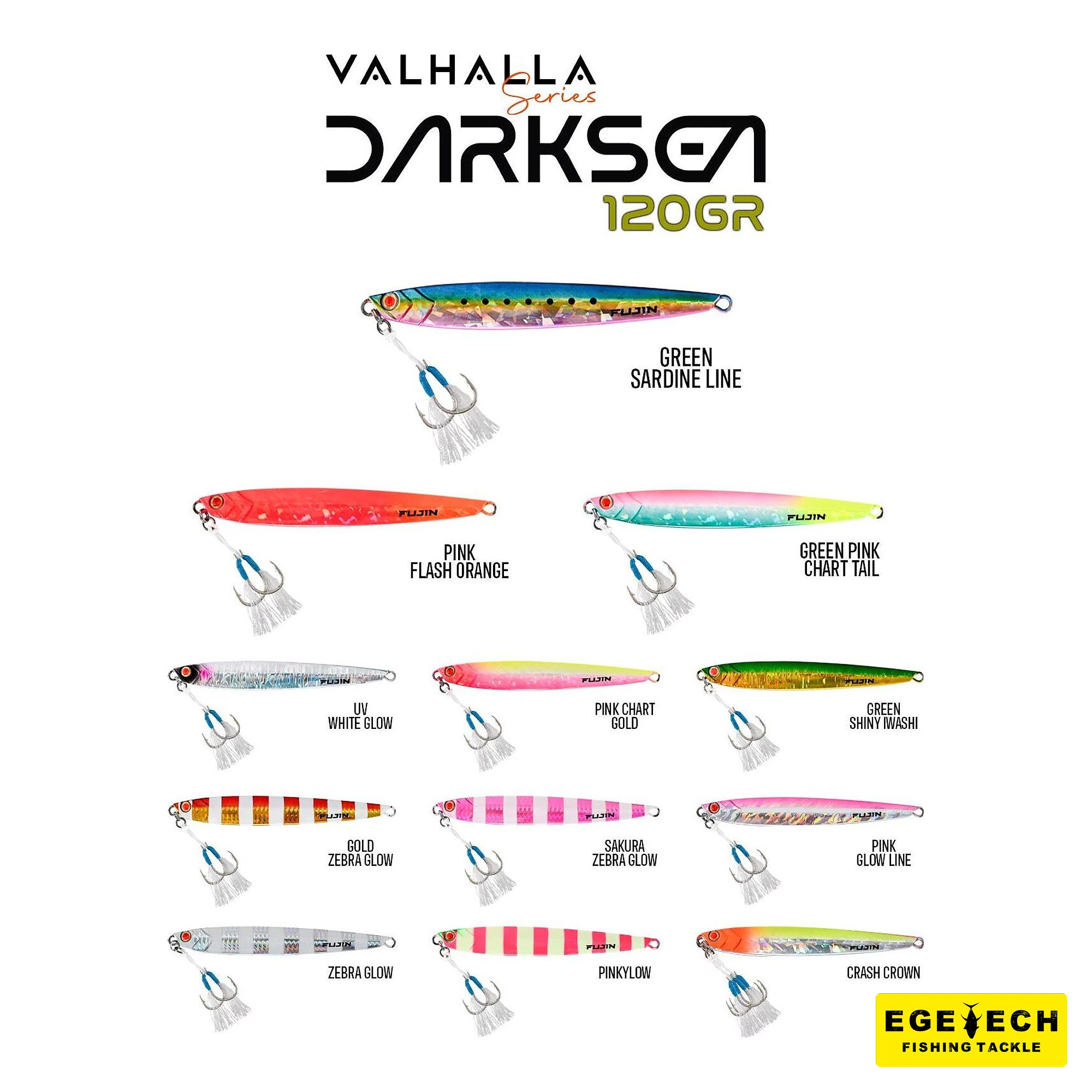 Fujin Valhalla Darksea 120 gr metal jig yem UV Glow