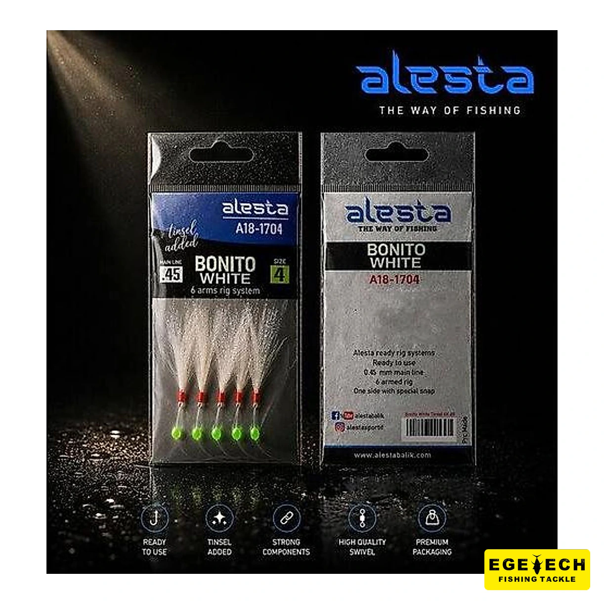 Bonito White Tinsel Rig X0270 palamut çaparisi görsel 2