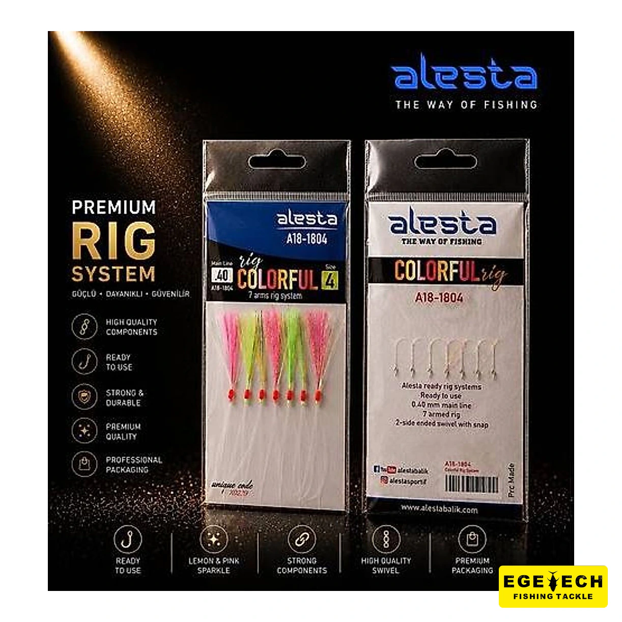 ALESTA Colorful Rig X0239 çok renkli çapari takımı görsel 2