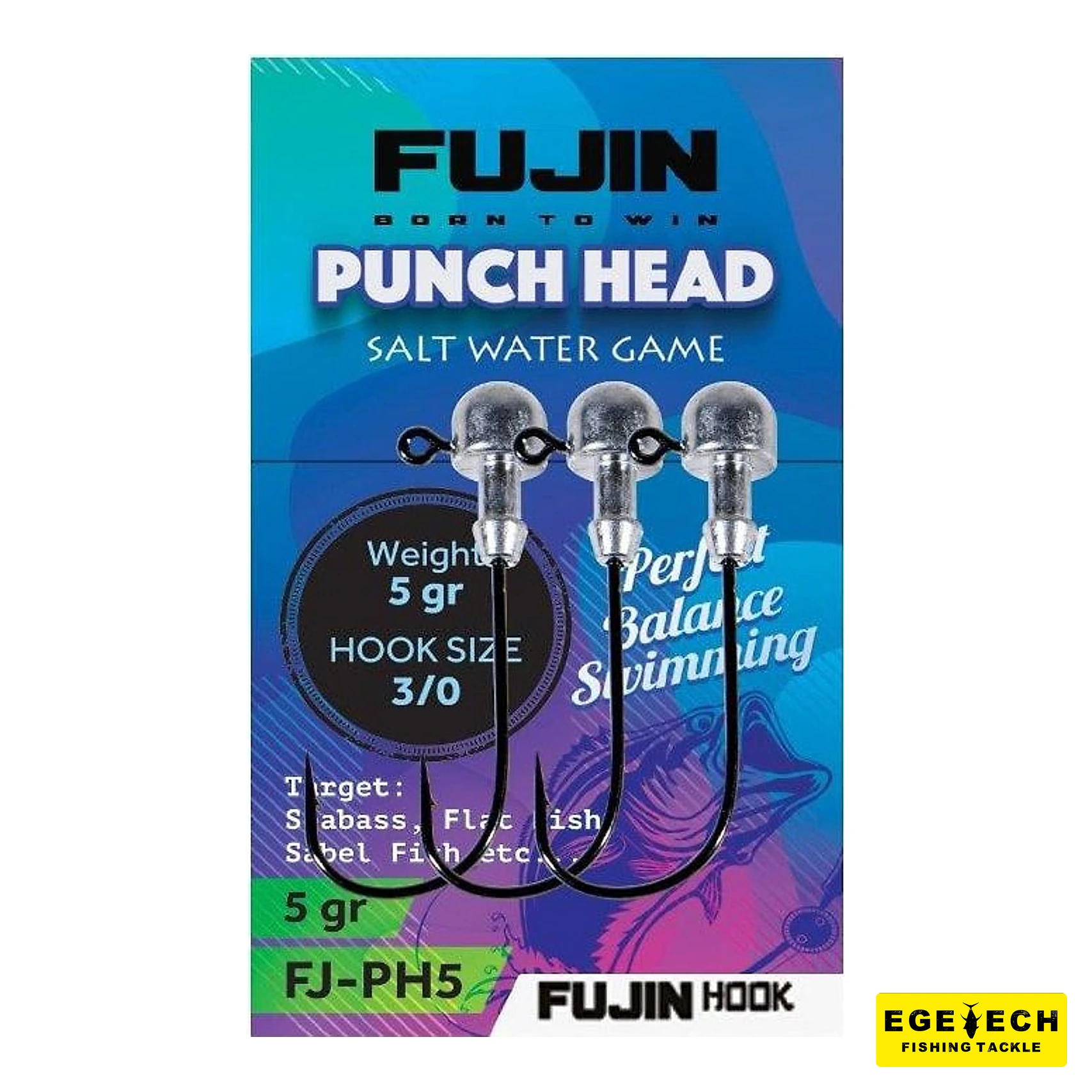 Fujin Punch Head Jighead silikon yem için jig head görsel 3