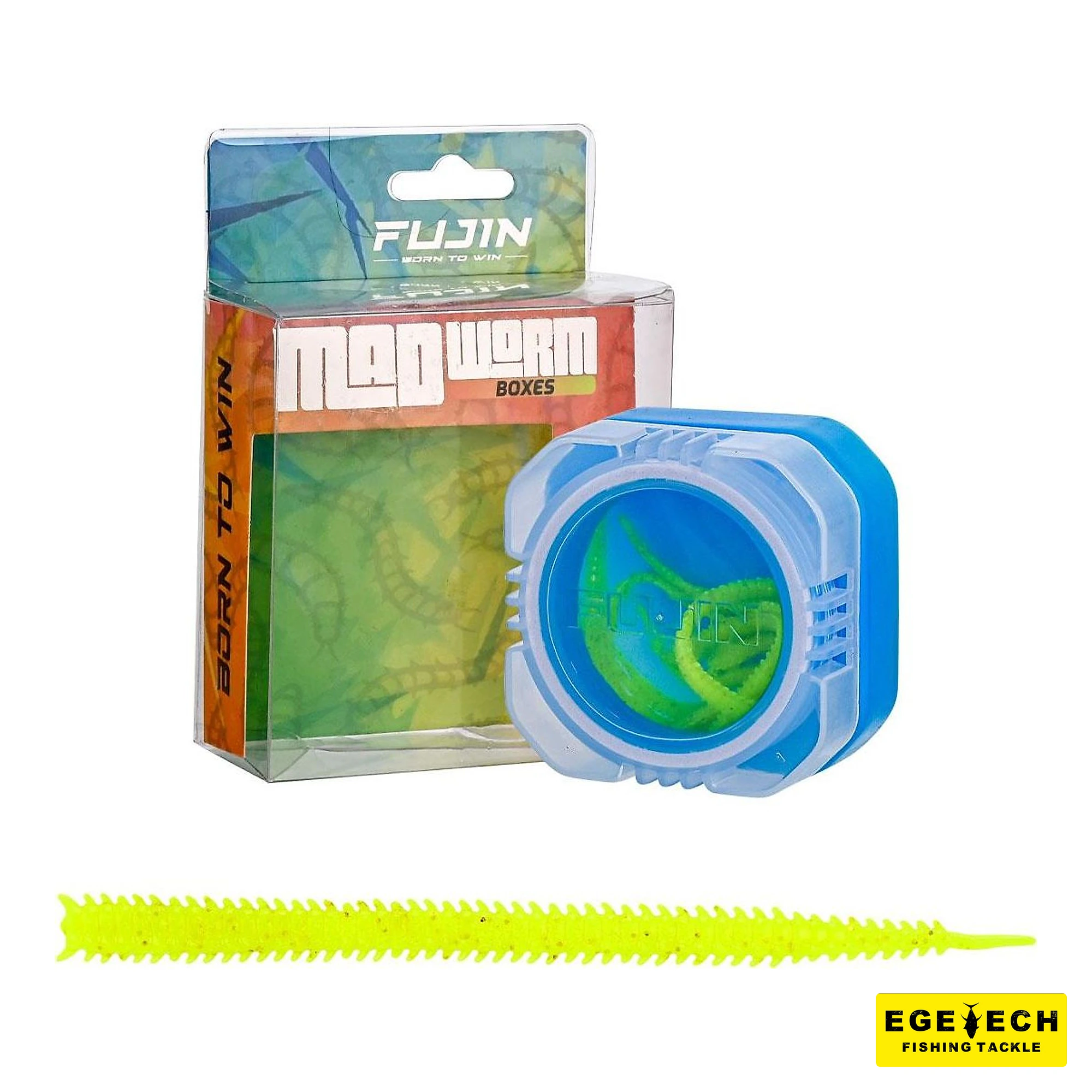 Fujin Mad Worm 9 cm LRF silikonu ve saklama kutusu görsel 3