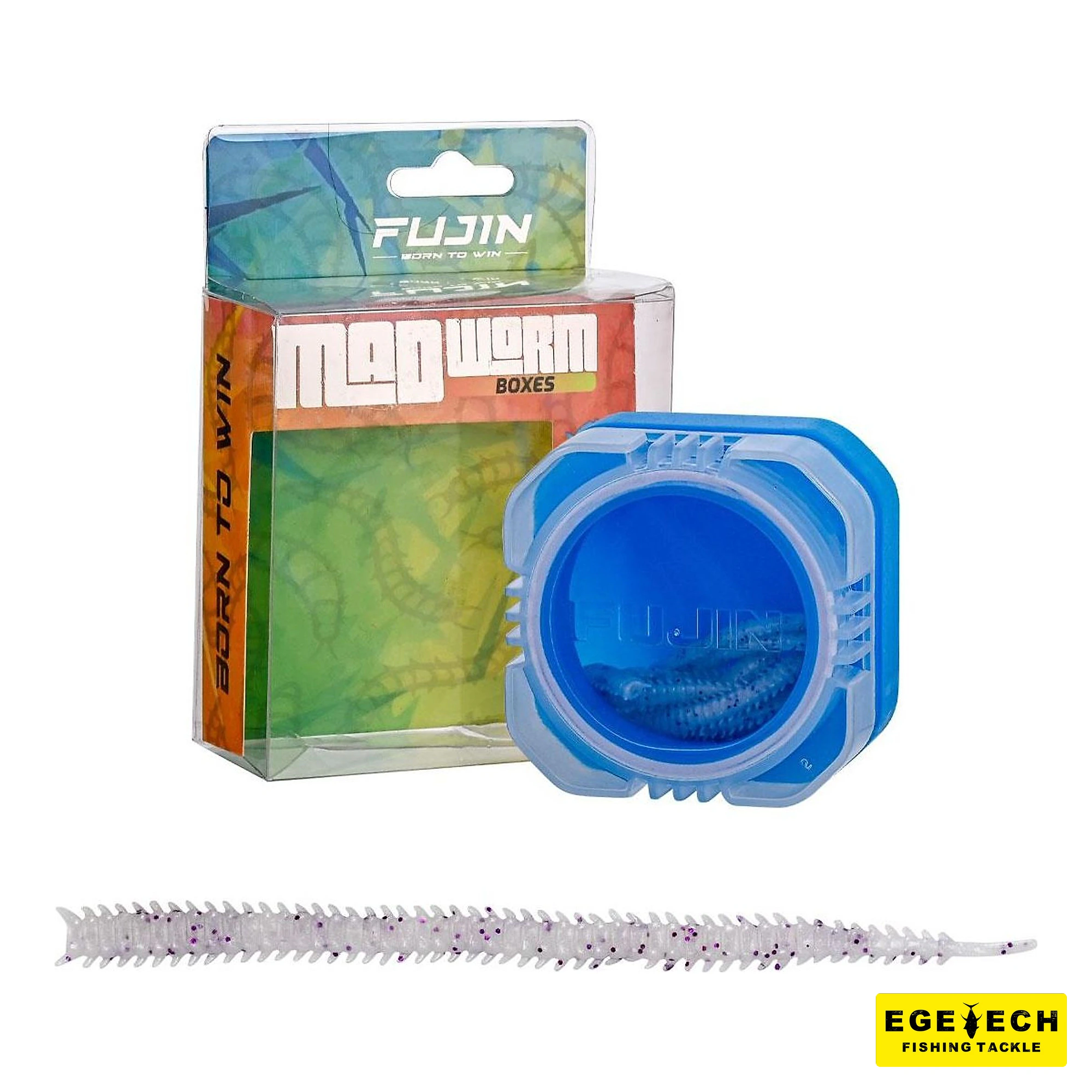 Fujin Mad Worm 9 cm LRF silikonu ve saklama kutusu görsel 5