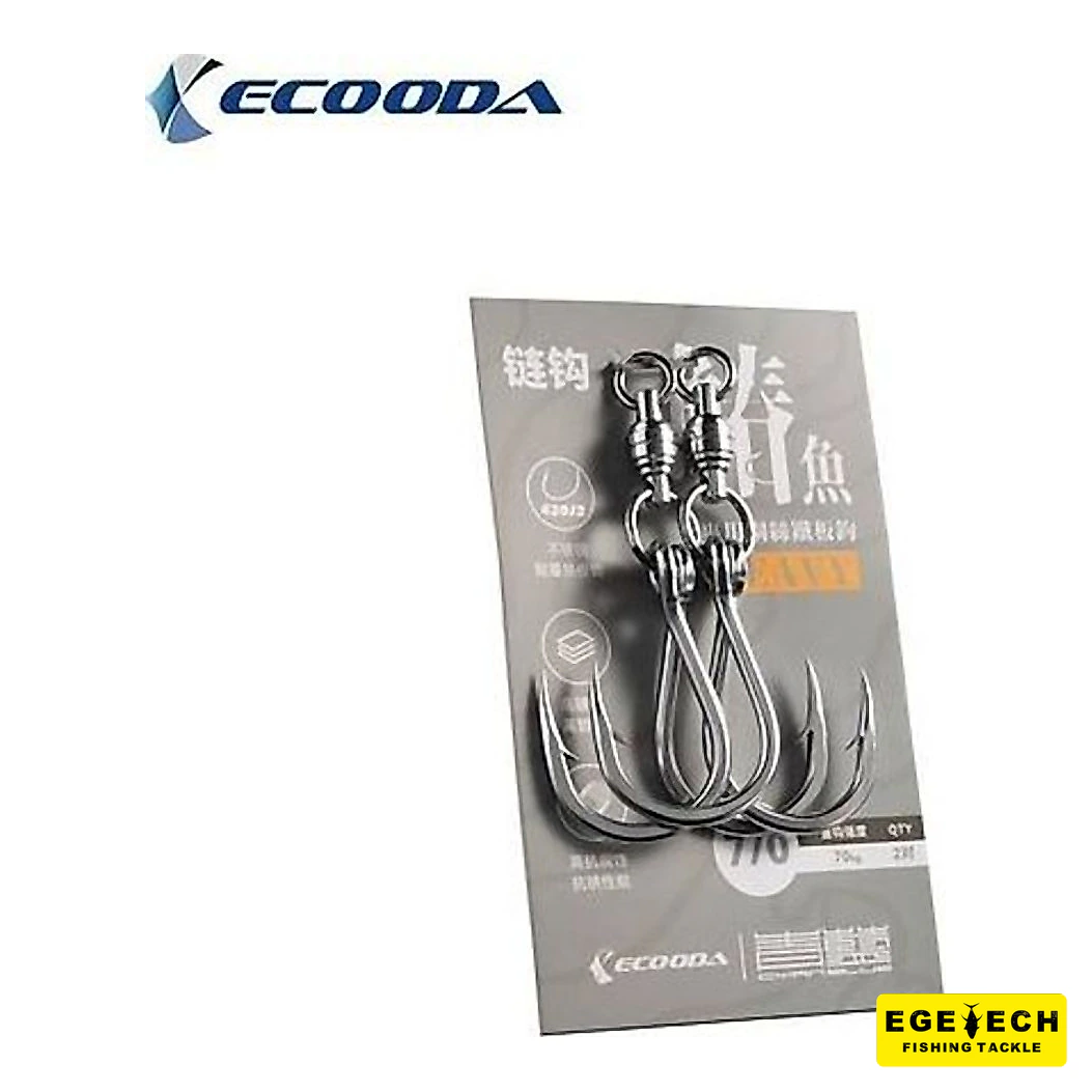Ecooda cyan blue zincirli kanca avcı balıklar için görsel 2