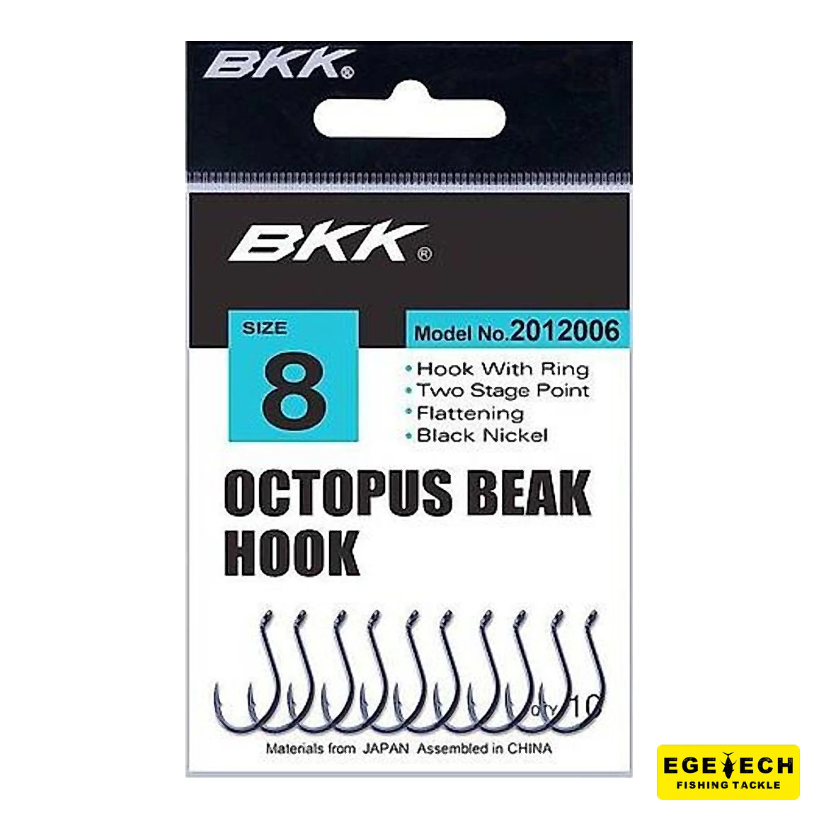 BKK Octopus Beak 7/0 siyah nikel olta iğnesi görsel 2