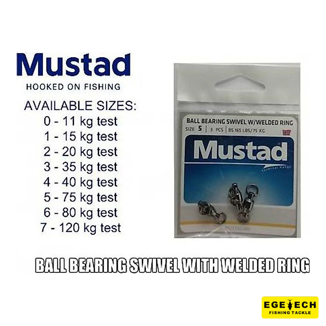 Mustad MA029 bilyalı fırdöndü paslanmaz çelik av aksesuarı görsel 2
